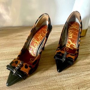 Sam Edelman animal print calf hair heels size 6